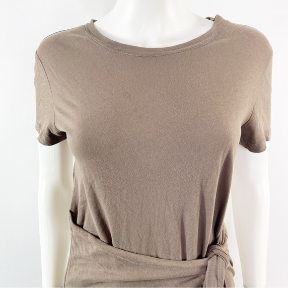 Rails Brown Short Sleeve EDIE Tie Waist T-Shirt Dress in Canteen Size XS - Picture 3 of 8